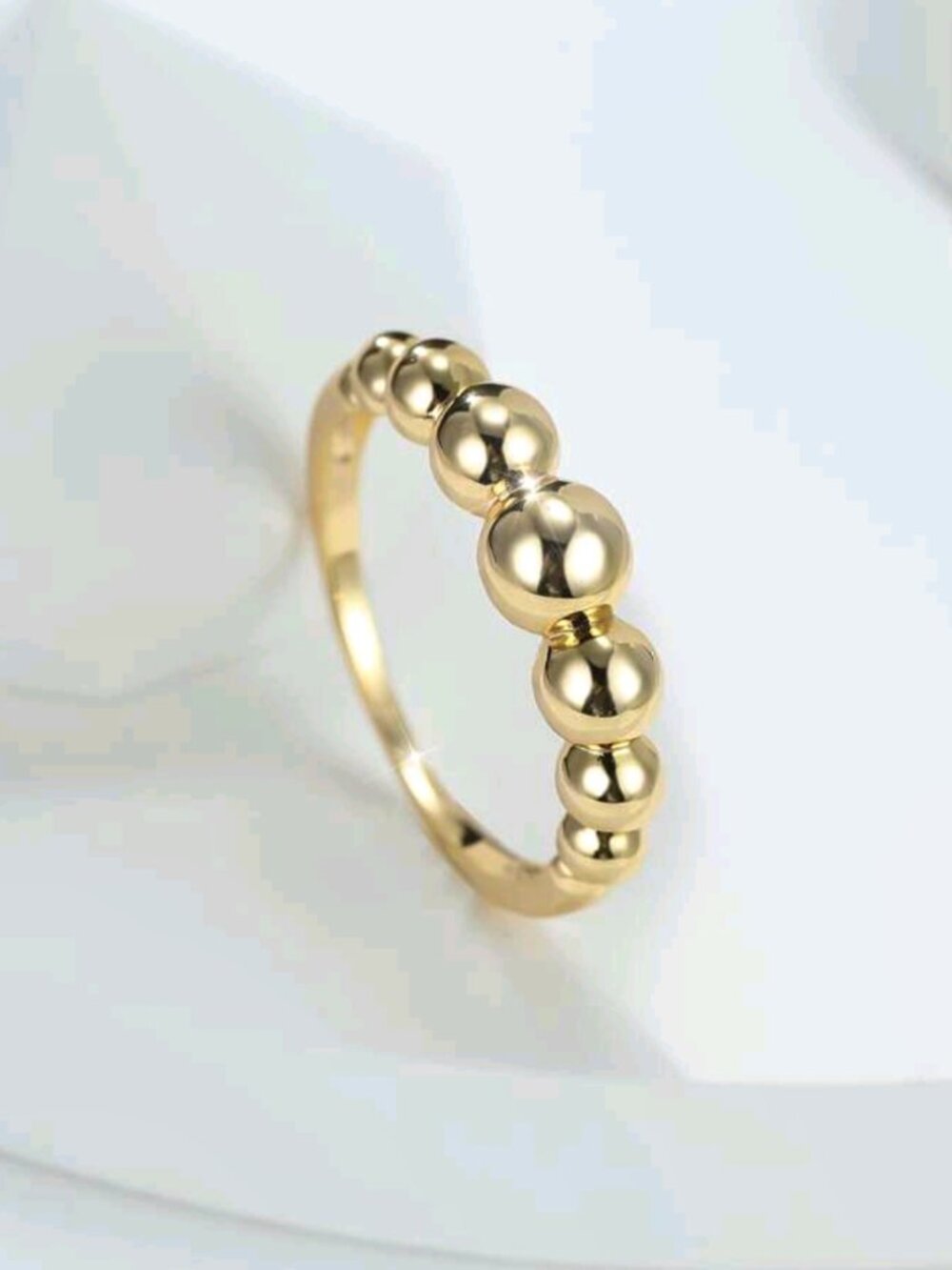 18K Gold Plate 316-L Stainless Steel Bubble Chunky Ring Size 6